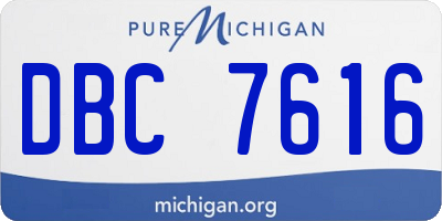 MI license plate DBC7616