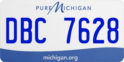 MI license plate DBC7628