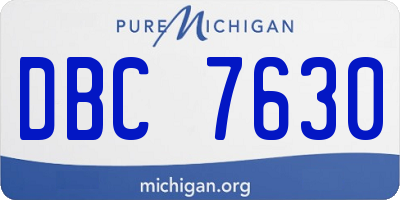 MI license plate DBC7630