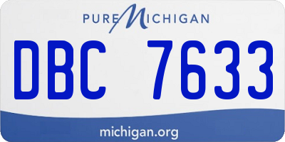 MI license plate DBC7633