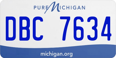 MI license plate DBC7634