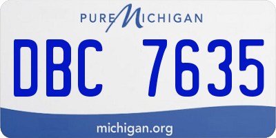MI license plate DBC7635