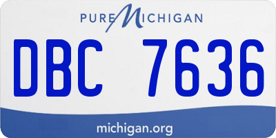 MI license plate DBC7636