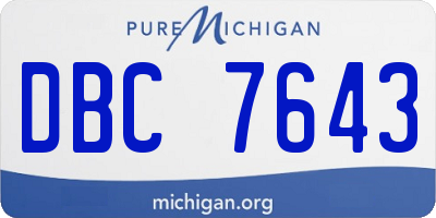 MI license plate DBC7643