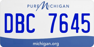 MI license plate DBC7645