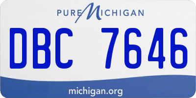 MI license plate DBC7646
