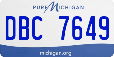 MI license plate DBC7649