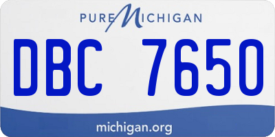 MI license plate DBC7650