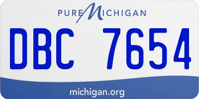 MI license plate DBC7654