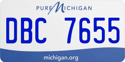 MI license plate DBC7655