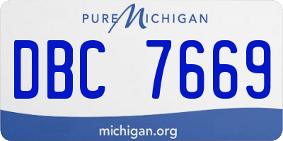 MI license plate DBC7669