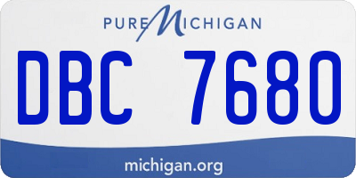 MI license plate DBC7680