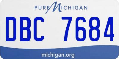 MI license plate DBC7684