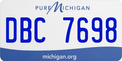 MI license plate DBC7698