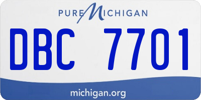 MI license plate DBC7701