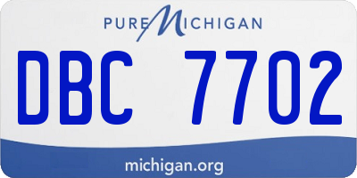 MI license plate DBC7702