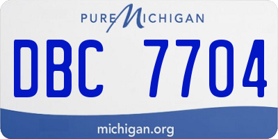 MI license plate DBC7704