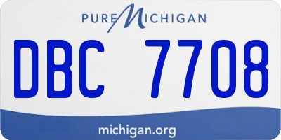 MI license plate DBC7708
