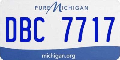 MI license plate DBC7717