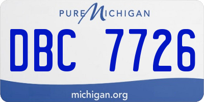 MI license plate DBC7726
