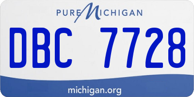 MI license plate DBC7728