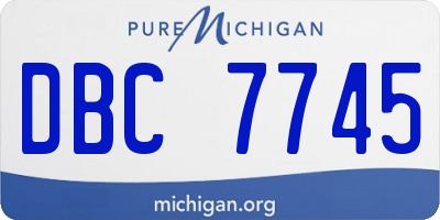 MI license plate DBC7745