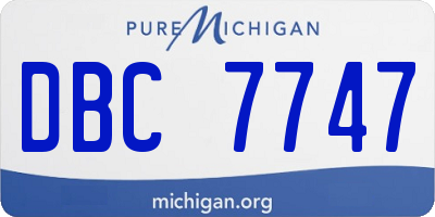 MI license plate DBC7747