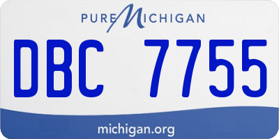 MI license plate DBC7755