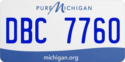MI license plate DBC7760