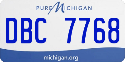 MI license plate DBC7768