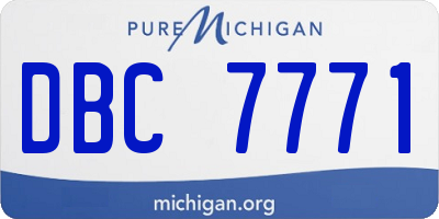 MI license plate DBC7771