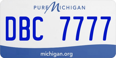 MI license plate DBC7777