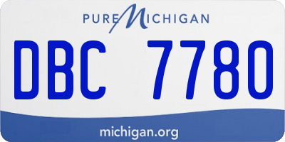 MI license plate DBC7780