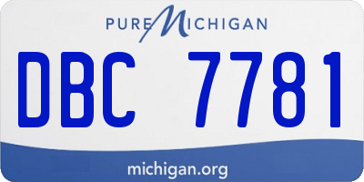 MI license plate DBC7781
