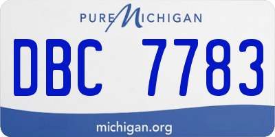 MI license plate DBC7783