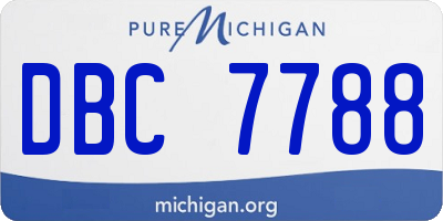 MI license plate DBC7788