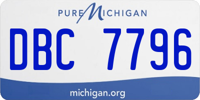 MI license plate DBC7796