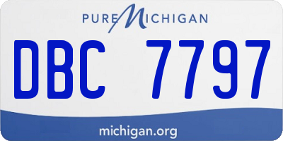 MI license plate DBC7797