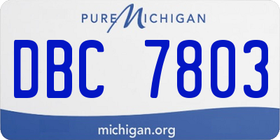 MI license plate DBC7803