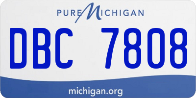 MI license plate DBC7808