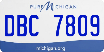 MI license plate DBC7809