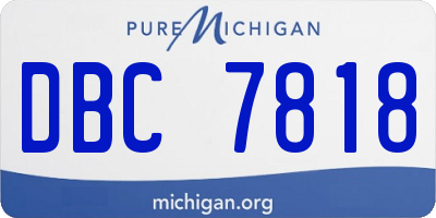 MI license plate DBC7818