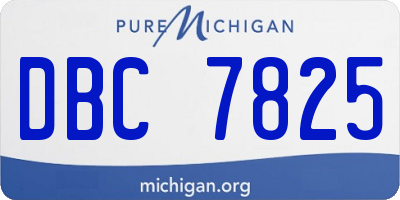 MI license plate DBC7825