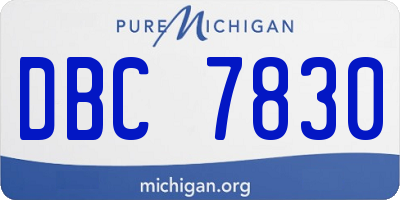 MI license plate DBC7830