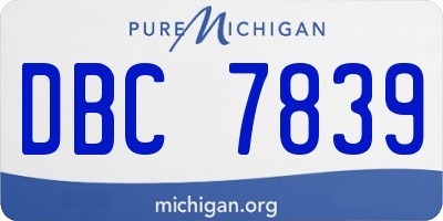 MI license plate DBC7839