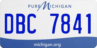 MI license plate DBC7841