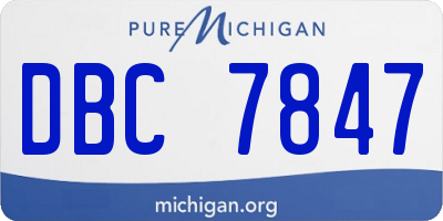 MI license plate DBC7847