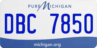 MI license plate DBC7850