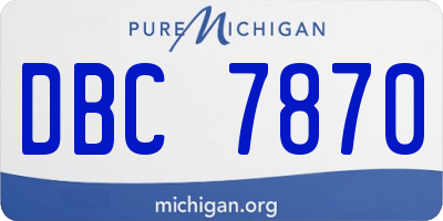 MI license plate DBC7870
