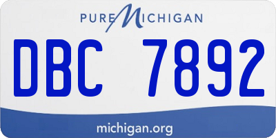 MI license plate DBC7892
